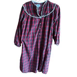 Lanz of Salzburg Bangladesh button flannel cotton gown medium